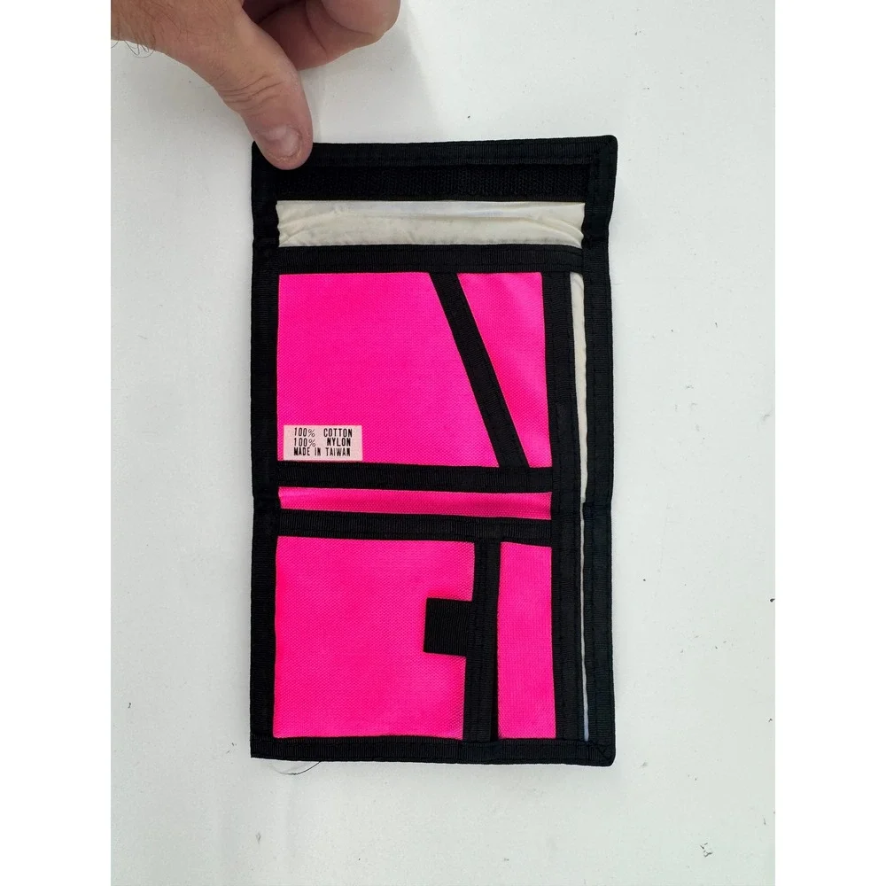 VTG 1980s 90s Neon Abstract Design Hook‎ And Loop Wallet Multicolor Retro Surf